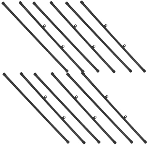 Abaodam Set 10 Pezzi Asta Appendiabiti da Parete in Plastica Abs Nero 53 Cm Clip e Ganci per Poster, Cornice Sospesa per Stampe, Tele e Poster, Kit per Esposizione Negozi e Decorazioni