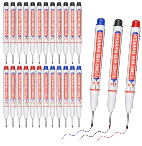 NONETO 24 Pcs Long Nib Marker Pen For Deep Hole Marking (Multicolor-1)