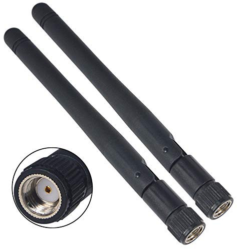 BOOBRIE Antenna WiFi RP-SMA männlich 2,4 GHz 2 dB Omnidirektionales Signal WiFi Antenne in Band B/G/N für Router Wireless-Netzwerk/Booster WiFi/Sicherheitskamera WiFi/PCI/IP-Kamera/Antenne Kamera WiFi