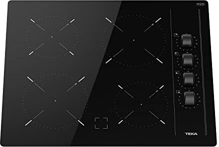 TEKA Placa Vitrocerámica 60 cm, 4 Zonas de Cocción, Mandos Laterales Ergonómicos, Sistema Fast-Click, Modelo TBC 64000 XFL