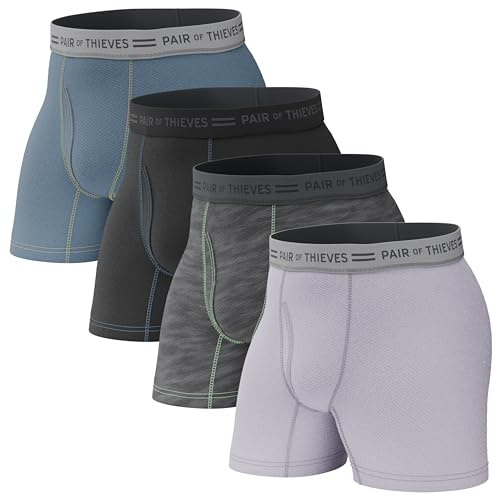 Pair of Thieves Men Every Day Kit Boxer Briefs | Underwear for Men | 4 Pack | Soft, Tagless, Cotton Spandex Blend | Moisture Wicking for the Gym, Work and Daily Comfort | Everyday Boxer Briefs