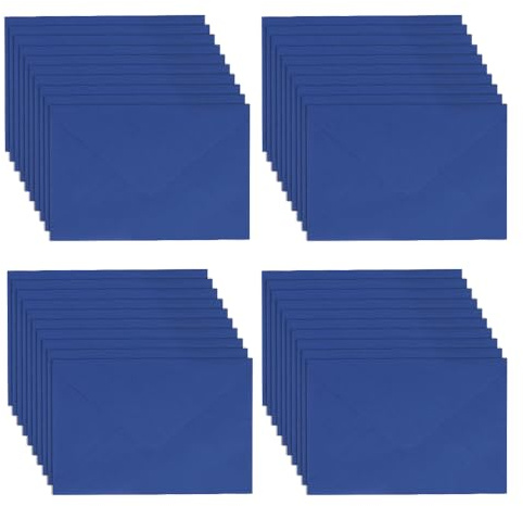 WYAN Paquete de 40 15 x 10 cm Azul zafiro mini sobres kraft,Sobres con solapa clásica,para Tarjeta de regalo,Tarjetas de felicitación,Invitación(Tarjetas y Pegamento no Incluidos)