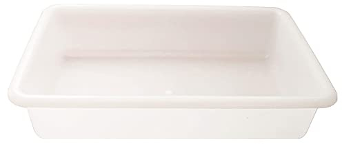 Tradineur Lot de 3 bacs réfrigérants de rangement, plastique, réutilisables, servir des aliments, des collations, fabriqué en Espagne, 4 litres, 35 x 27,5 x 6 cm - Blanc