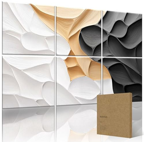HushHues 6-Pack Acoustic Wall Panels 72x48 Inches Decorative Sound Absorbing Panels- Stylish Sound Absorbing Panels for Recording Studios, Offices, Home, Easy Installation