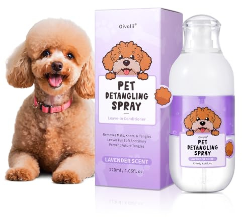 Spray Districante Naturale per Cani – Balsamo Leave-in per Toelettatura e Rimozione Nodi – Ideale per Doodle e Tutti i Tipi di Pelo – Profumo alla Lavanda