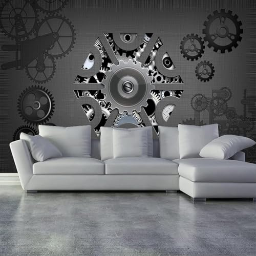 Carta Da Parati Personalizzata Con Foto 3D Stile Industriale Con Ingranaggi In Metallo Murale Moderno Soggiorno Divano Tv Sfondo Sfondi Home Decor Wall Wallpaper - Adesivi Decorativi Inte-161892761982