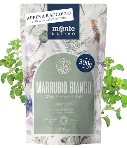 Tisane de Marrube Blanc Monte Nativo (300g) – Marrube blanc délicatement séché – 100% pur et naturel en feuilles en vrac sans additifs – Infusion rafraîchissante et saine – Marrubium vulgare
