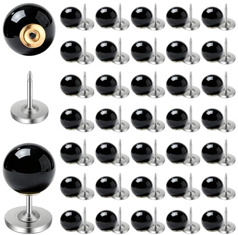 30 Sets Schwarze Knöpfe Ohne Nähen Perlenstecker, 10mm Perlenknöpfe für Kleidung, Wiederverwendbare Dekorative Knopfstecker für DIY Handwerk Hemd Bluse Kleid Pullover Schal