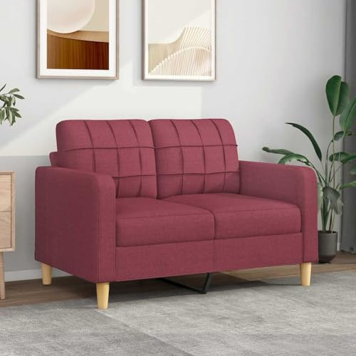 Versear Divano 2 Posti, Divano 120 cm, Divano 2 Posti Relax, Divanetto 2 Posti, Divanetto da Salotto, Divano Moderno, 120 cm in Tessuto Rosso Vino
