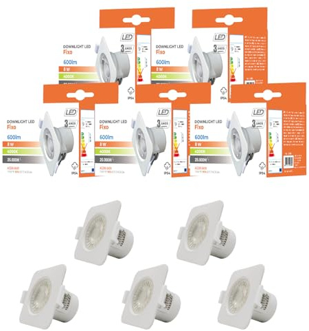 Maxled, Light is Led! 5x Mini Focos LED Empotrable Interior Techo 8W 600LM LED Spot Blanco Natural 4000K Para Hogar y Tienda IP44 Pequeño Downlight Para Techo/Armario/Vitrina Corte Ø60mm No Regulable