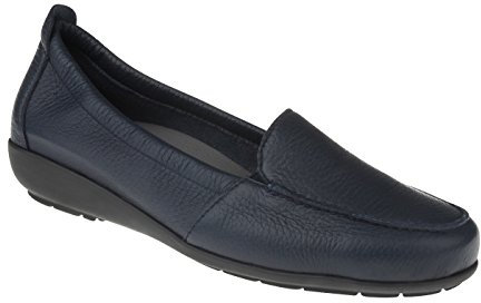 Natural Feet Damen Mokassin Marie aus echtem Hirschleder in Weite H, Hallux Valgus geeignet, Schuhe mit Einlegesohlen, Wechselfußbett 36 blau