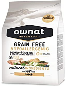 Ownat Aliment pour Chiens d'agneau hypoallergénique sans céréales (3 kg) pour Chiens avec ingrédients naturels sans conservateurs ni colorants, Nourriture Riche en protéines.
