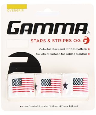 Gamma Tennis Overgrip, Ideal for Tennis, Pickleball, Squash, Badminton, and Racquetball, Durable and Absorbent, Easy to Apply, Customize Your Racquet, Fun Designs