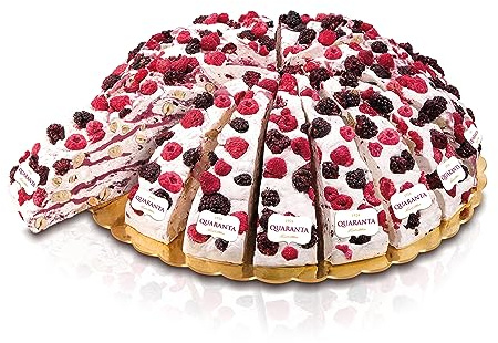 Quaranta Forest Fruits Nougat Cake Slice, Soft Italian Nougat Family Recipe, Forest Fruits, No Palm Oil, Gluten-Free And Suitable For Vegetarians, Gift for Birthdays And Anniversaries, 165g