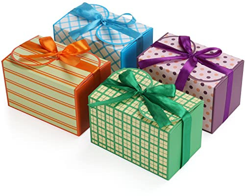 Belle Vous 20Stk Geschenkbox Set aus Pappe Rechteckig mit Band & Sticker – 10 x 16,5 x 10cm Pappschachteln mit Deckel - Kleine Geschenkbox für DIY Geschenk, Hochzeit, Party, Geburtstags Box, Gebäck