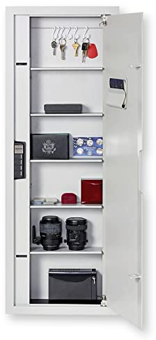 SnapSafe In Wall Tall Safe, Light Grey, 75414 - Hidden Gun Safe Provides Security for your Firearms & Valuables, Keypad Entry - Fits Between 2 Wall Studs, Flush Mount, Ideal for Home, Office