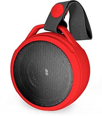JAZ SBS Speaker Wizard da 3W, Cassa Musica Water Resistant IPX6, Altoparlante Wireless con Laccetto e Cavo di Ricarica, Rosso