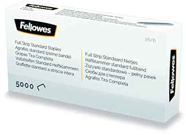 Fellowes Staples 24/8mm for Full Strip Staplers – Box of 5000, 1 Pack – Silver