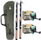 Zite Fishing Forellen-Angelset - Forellen-Combo für Forellensee - Teleskopruten 2,40m - Forellenrollen mit Schnur bespult - Angelruten-Tasche Rutenfutteral