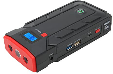 Boîte de Démarrage de Saut, Démarreur de Saut de Voiture, Crête 12 V 2000 A, 20000 MAh, Démarreur de Voiture Portable avec écran LCD pour Moteurs à Essence jusqu'à 10 L et Moteurs