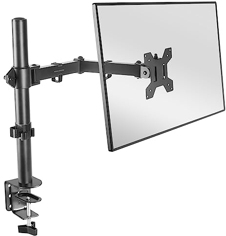 Mars Gaming MARM1, Soporte de Monitor de Brazo para Pantallas hasta 32”, Articulado y Regulable en Altura, Estructura Robusta, Compatible con VESA75 y VESA100, Negro