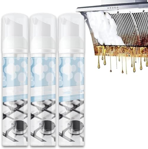 Detergente per grasso da cucina, detergente per lo sporco, spray multiuso per la pulizia delle bolle, schiuma detergente per grasso da cucina, spray per rimuovere macchie ostinate (3 pezzi)