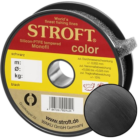 Stroft Color Monofile Angelschnur Schwarz 0,20mm 3,9kg 300m