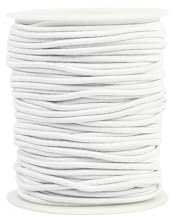 Gummirep 2 mm 30 m, vitt expanderrep, väderbeständigt spännrep, gummisnöre, gummisnöre, gummisnodd för gör-det-själv pyssel, sömnad, bagage, camping (vit, 2 mm x 30 m)