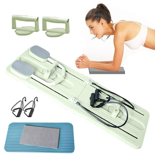106 x 40 cm 2 en 1 Pilates Reformar, Tabla Pilate, Máquina Pilate, Entrenador De Entrenamiento Completo del Cuerpo, Máquina Pilato Casa, para Entrenamiento del Tronco Y los Abdominales (Verde)