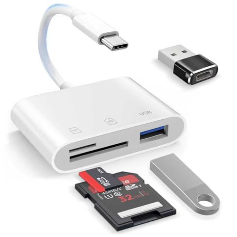 SD Card Reader for iphone,Usb C SD Card Reader with Dual Slot for MicroSD/SD,Sd Card Readers for i-Phone/iPad/Android/Camera,usbc 3 in 1 sd card adapter