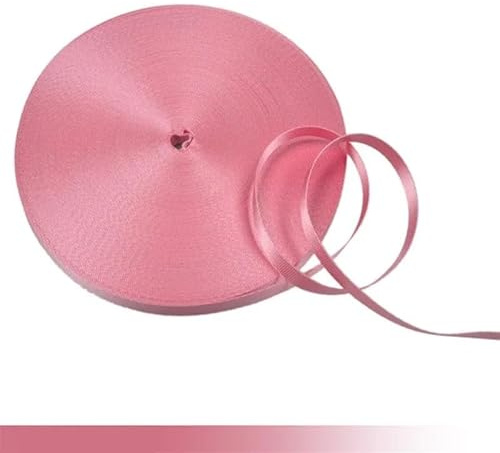 WEOKDFHA sadelgjord 45 meter, 10 mm färgglada nylonband band för handgjorda arbetskort rem kläder sytillbehör (rosa)