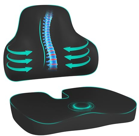 Phent zari Cushion and Lumbar Support Pillow, Relief Pressure Seat Cusion for Office Chairs & Car Seat, Ergonomic Design Cusion for Tailbone Pain Relief, Sciatica & Back Support