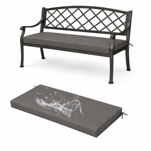 Genérico Cojin Banco Exterior 130x45cm Impermeable y cómodo de Espuma de Alta Densidad, colchoneta Banco Jardin Antideslizante, Ideal para terraza, jardín o Bancos al Aire Libre