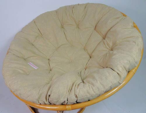 Rattani - Polster, Kissen, Auflage, Ersatzpolster für Rattan Papasansessel, Stoff Nuevo Loneta, D 120 cm, Made in EU