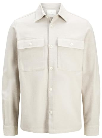 JACK & JONES Jprraymond Melange Solid Overshirt LS SN Giacca da Camicia, Sabbia Estiva/vestibilità: vestibilità Comoda, Small (Pacco da 2) Uomo