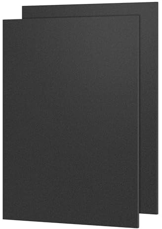 KAITELA ABS Plastic Sheet 18 x 24 x 1/8 Thick (3mm) Black Rigid Thermoplastic Sheet, Moldable Plastic Panel for Crafts, DIY Projects - Textured & Smooth Finish, Pack of 2