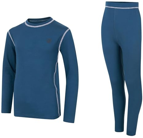 Dare 2b Girls Pow II Baselayer Set with advanced Q-Wic+ technology, perfect for Wintersports & Outdoors