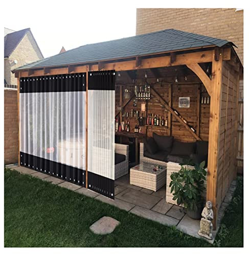 Tende impermeabili nere per gazebo, pergola, portico, tettoia, protezione solare durevole e pellicola isolante per finestre, 1 x 1,8 m