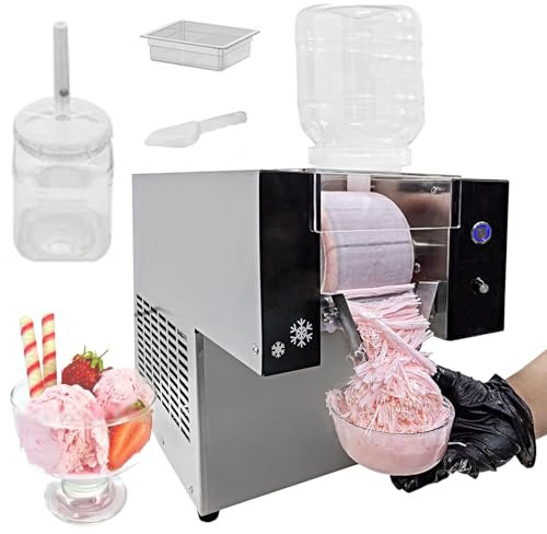 Schneeflocken-Eismaschine, Elektrische Schneekegelmaschine Für Rasiertes Eis, Gewerblicher Eiscrusher Für Restaurants, Supermärkte, Snackbars Und Cafés, Einstellbare Geschwindigkeit,100kg/h