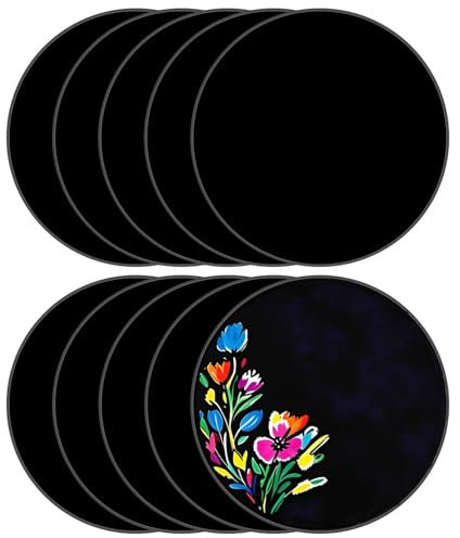 JMNHSOA Lot de 10 plaques acryliques noires de 15 cm - En plastique acrylique - Rondes - Pour décorations de Noël, peinture vinyle, gravure, mariage et bricolage