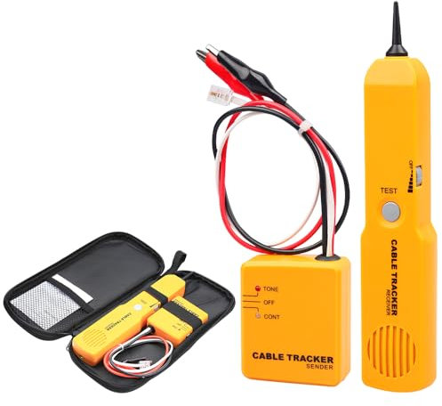 Kabelbruch Suchgerät Mähroboter, Kabelfinder Kabeltester Leitungssucher, Leitungssuchgerät, Cable Tracker, Identifizieren Sie Leitungen und testen Sie den Durchgang von RJ11-Telefonleitungen, Gelb