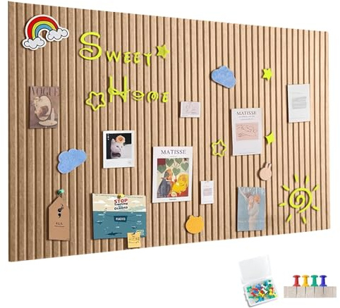 Tablón de anuncios de fieltro grande, autoadhesivo, 60 x 40 cm, tablero decorativo de fieltro, 0,11 cm de grosor, pizarra plegable para fotos, tableros de notas, tableros de anuncios, decoración de