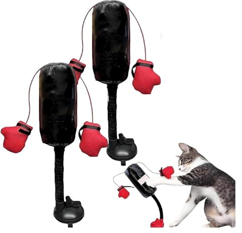 Kattboxningsleksaker, Ansluter Boxningssäck Med Boxningshandskar Fyllda, Interaktiv Kattungeleksak Boxningssäck, Roliga Husdjursvänliga Hängande Boxningssäckar For Kattteaserleksak(2pcs)