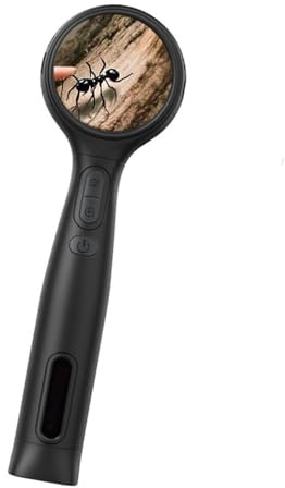 Luocute Microscopio Digital para Niños, Microscopio Electrónico Portátil de Mano con Aumento de 500X, Pantalla IPS de 1,8 Pulgadas, 8 Luces LED para Experimentos Científicos,
