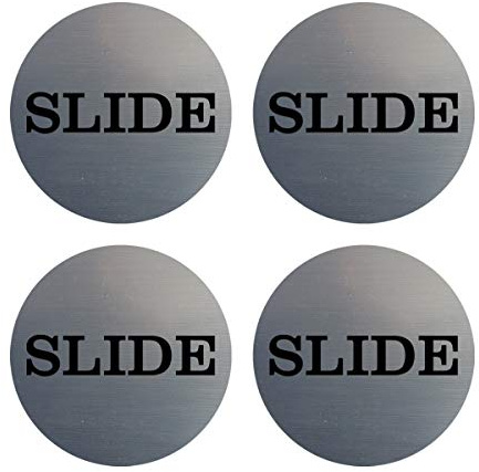 Slide Round Door Sign 2 - (1 Pack) Disc (Brushed Silver)