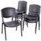 Nexos Trading Bürostuhl 8er Set Konferenzstuhl Besucherstuhl schwarz 48 x 54 x 79 cm Stapelstuhl Metallrahmen stabil Sitzfläche Kunststoff