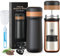 Sesama Classic Portable French Press Coffee & Tea Mug 12 oz with Carry Loop, Stainless Steel French Press Coffee Maker, BPA Free Great for Camping and Travel (MT0036-UK)