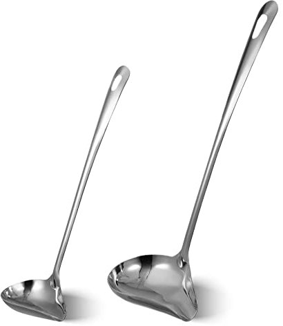 TOPBATHY Schöpflöffel Saucenkelle 2 Niesellöffel Mit Ausgießer Edelstahlkelle Mit Bequemem Griff Soßenkellen Suppengriff Kellenschaufeln Küchenkochutensilien Metallkellen Soßenlöffel