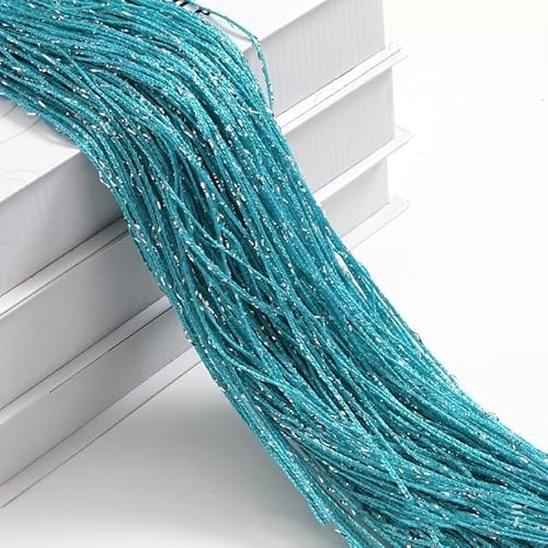 2 Stücke Fadengardinen 100 x 200 cm Fadenvorhang Türvorhang Fäden Fliegenvorhang Raumteiler Tür Vorhänge Hintergrundvorhang Seilvorhang Dekovorhang für Party Hochzeit Raumdekoration -hellblau