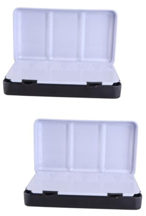 SEWACC 2 Juegos Caja De Lata De Pigmento Caja Vacía Bandeja para Mezclar Acuarela Pintura De Arte Tubos De Pintura Vacios Botes De Pintura Vacíos Caja De Pintura Vacía Black El Plastico